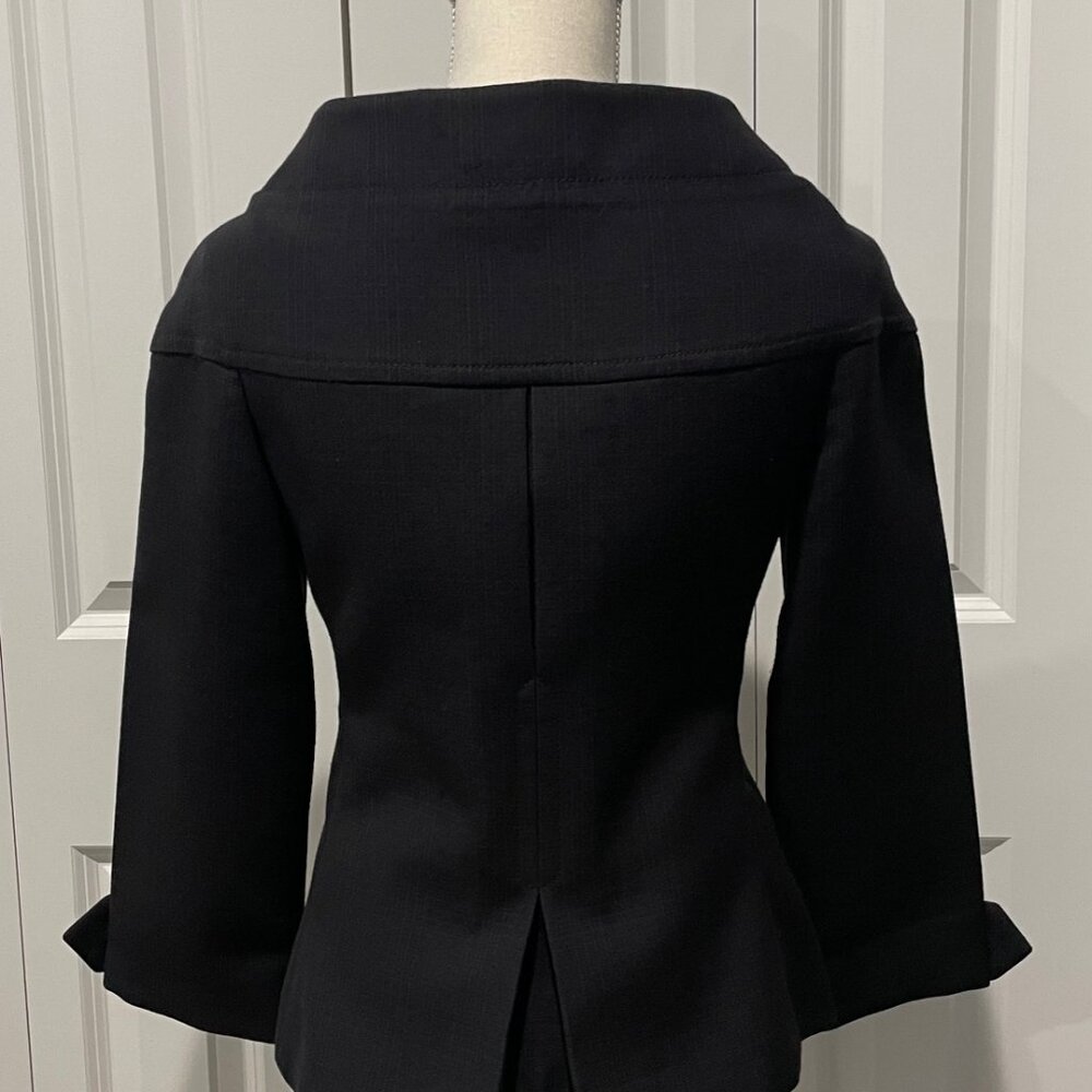 PRADA NAVY AND BROWN PLAID DOUBLE BREASTED BLAZER - SIZE 40 IT - Picture 7 of 12